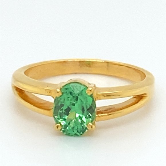Tsavorite Garnet 1.22ct Solid 18K Yellow Gold Ring - Picture 4 of 8
